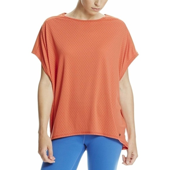 bench Cap Sleeve Geo Mesh Tee Red Orange Size Medium - Picture 11 of 13